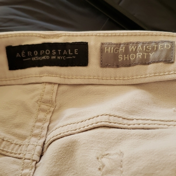 Aeropostale Shorts Womens 10 High Waisted Embroidered Beige - Picture 6 of 8
